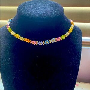 Beautiful Daisy flower choker. Miyuki beads . Handmade with Love . Brand new